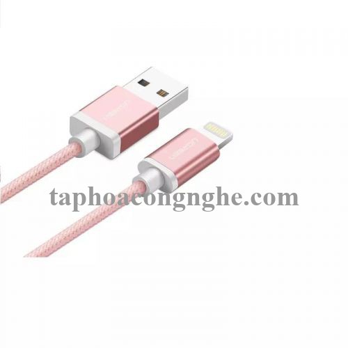 Ugreen 40697 0.5M màu Hồng Cáp Lightning sạc + truyền dữ liệu cho iPhone US199 30040697